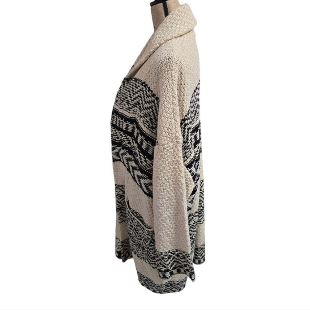 Lucky Brand Women's Fair Isle Print Coatigan Wool Cream & Black Plus XXL‎ NEW - Picture 4 of 12